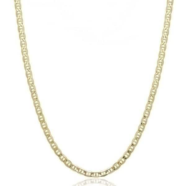 10 Karat massives Gelbgold 2,5 mm Marina-Kette – Verschiedene Größen