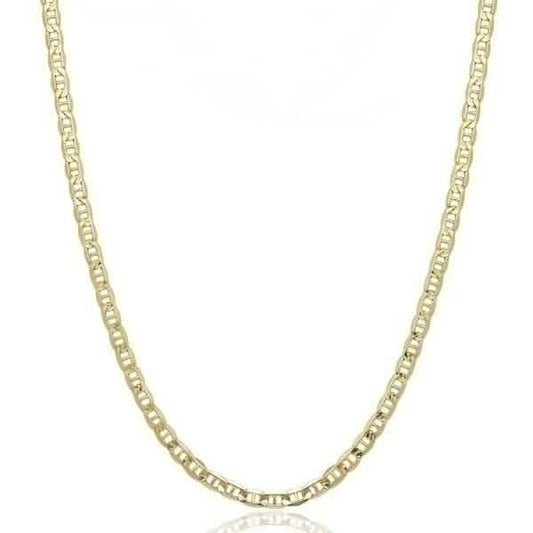 10 Karat massives Gelbgold 2,5 mm Marina-Kette – Verschiedene Größen