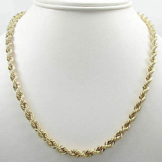 10K Massiv Gelbgold 4mm Seilkette Dicke Halskette