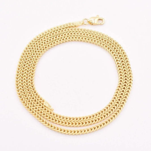 10 Karat Gelbgold 2MM Weizen Franco Kette Anhänger Halskette