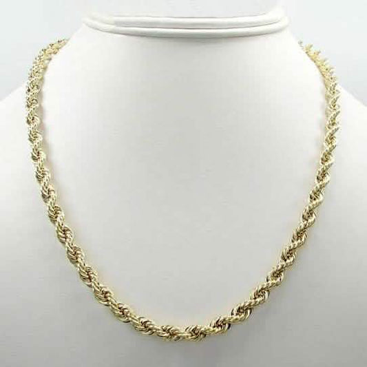 10K Gelbgold 5mm Unisex Diamantschliff-Kettenhalskette
