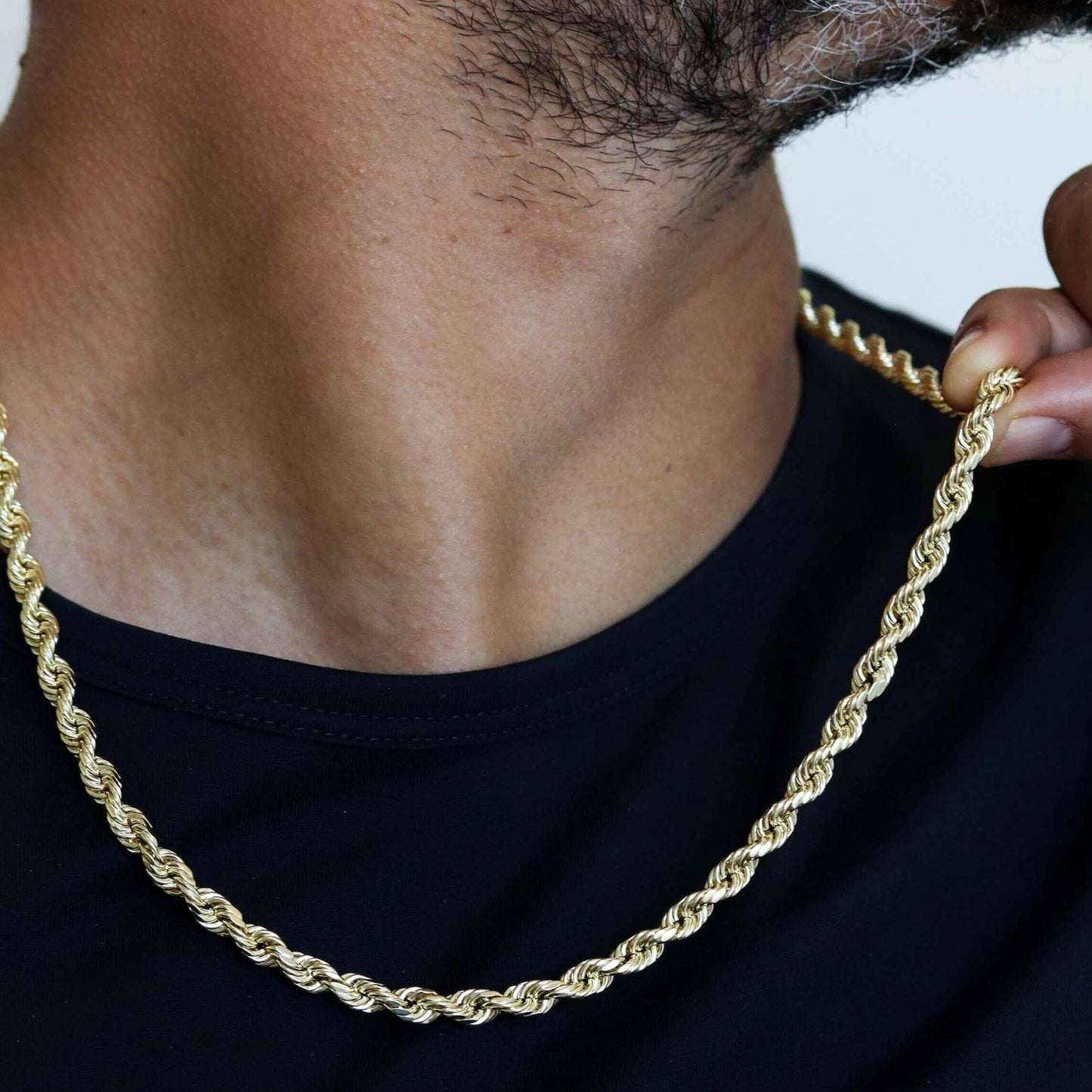 10K Gelbgold 6MM Diamantgeschliffene Seilkette Halskette