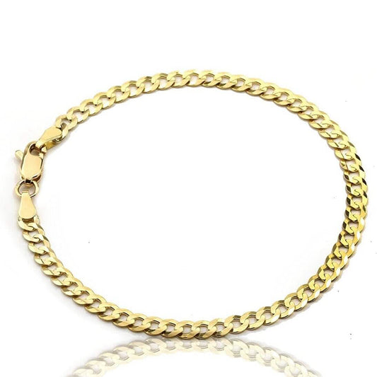 10K Gelbgold Kubanische Curb Chain Armband Fußkette für Damen – 2mm