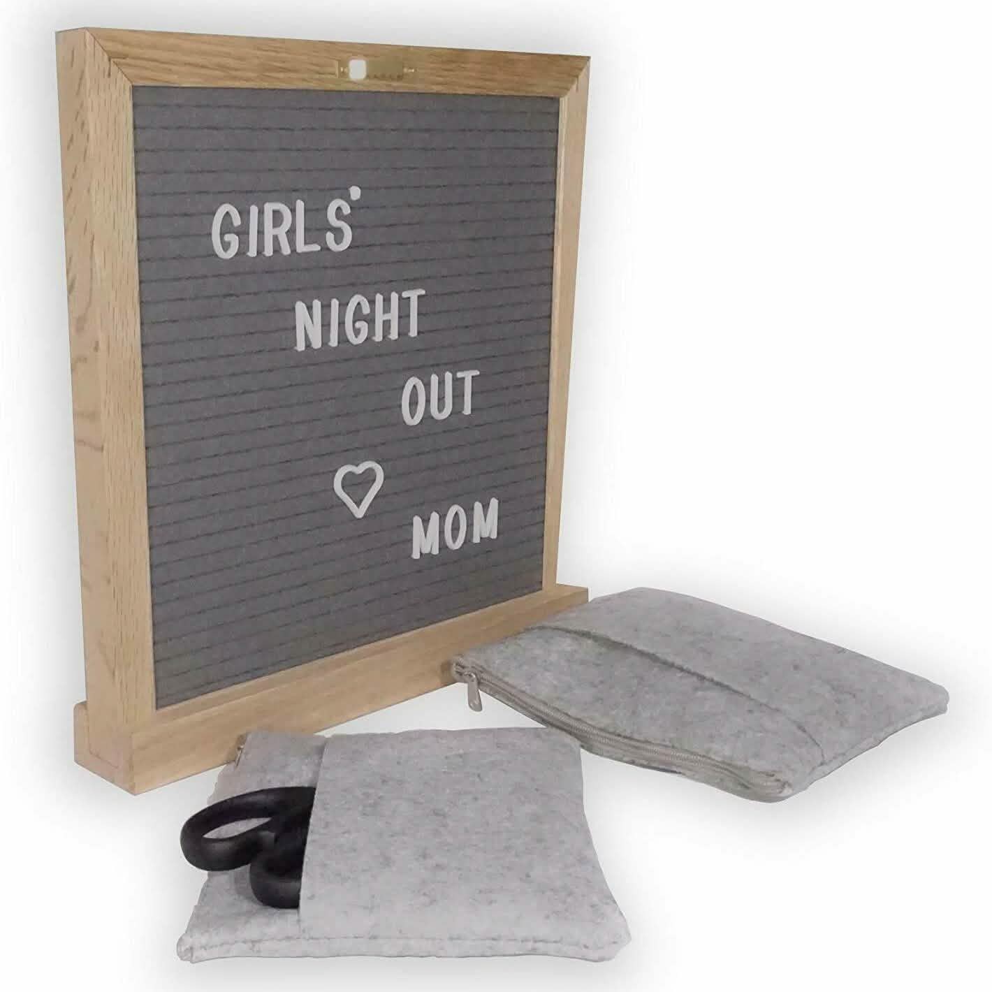 25x25cm doppelseitiges Filz-Letterboard in Schwarz und Grau