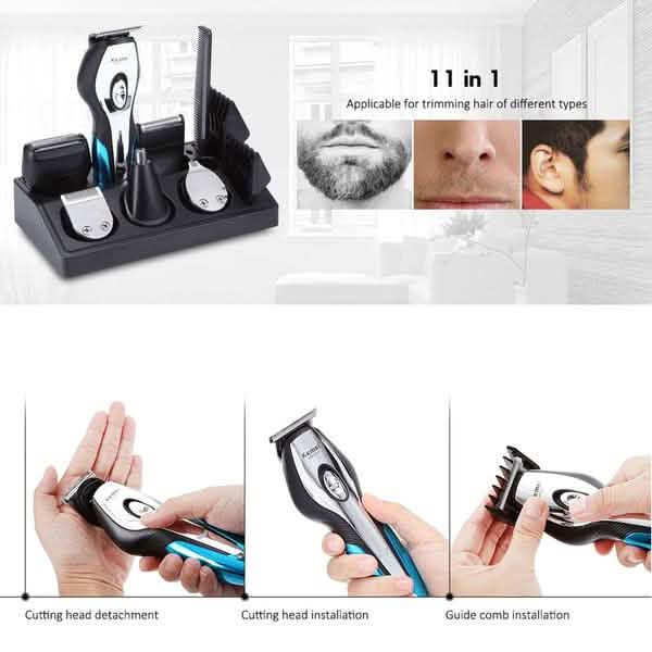 11-in-1 Professioneller schnell aufladbarer Haarschneider Haartrimmer Kabellos