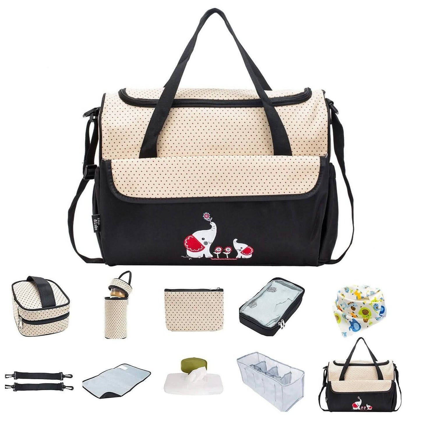 11-teiliges Set: Multifunktionale Wickeltaschen mit Kühltasche