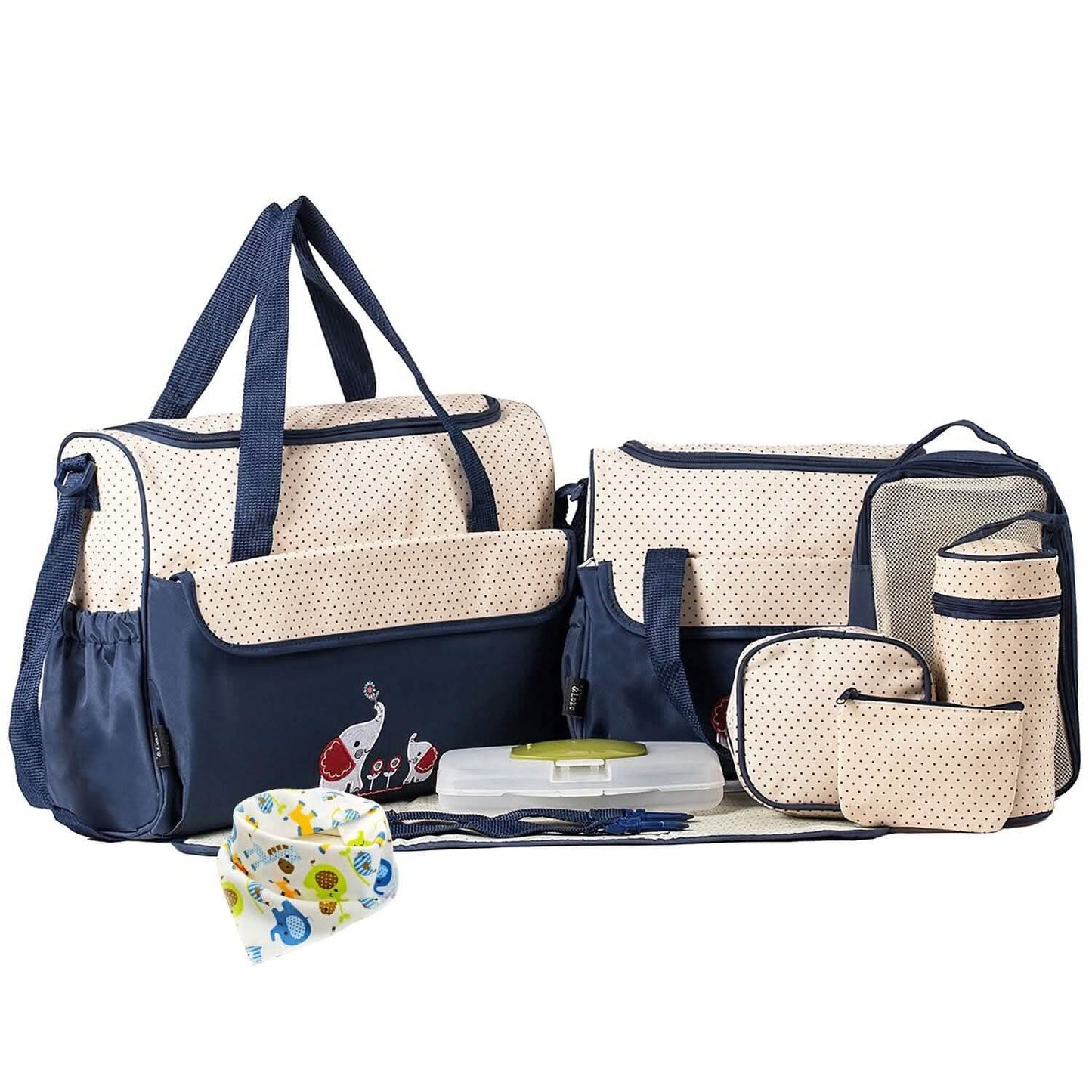 11-teiliges Set: Multifunktionale Wickeltaschen mit Kühltasche