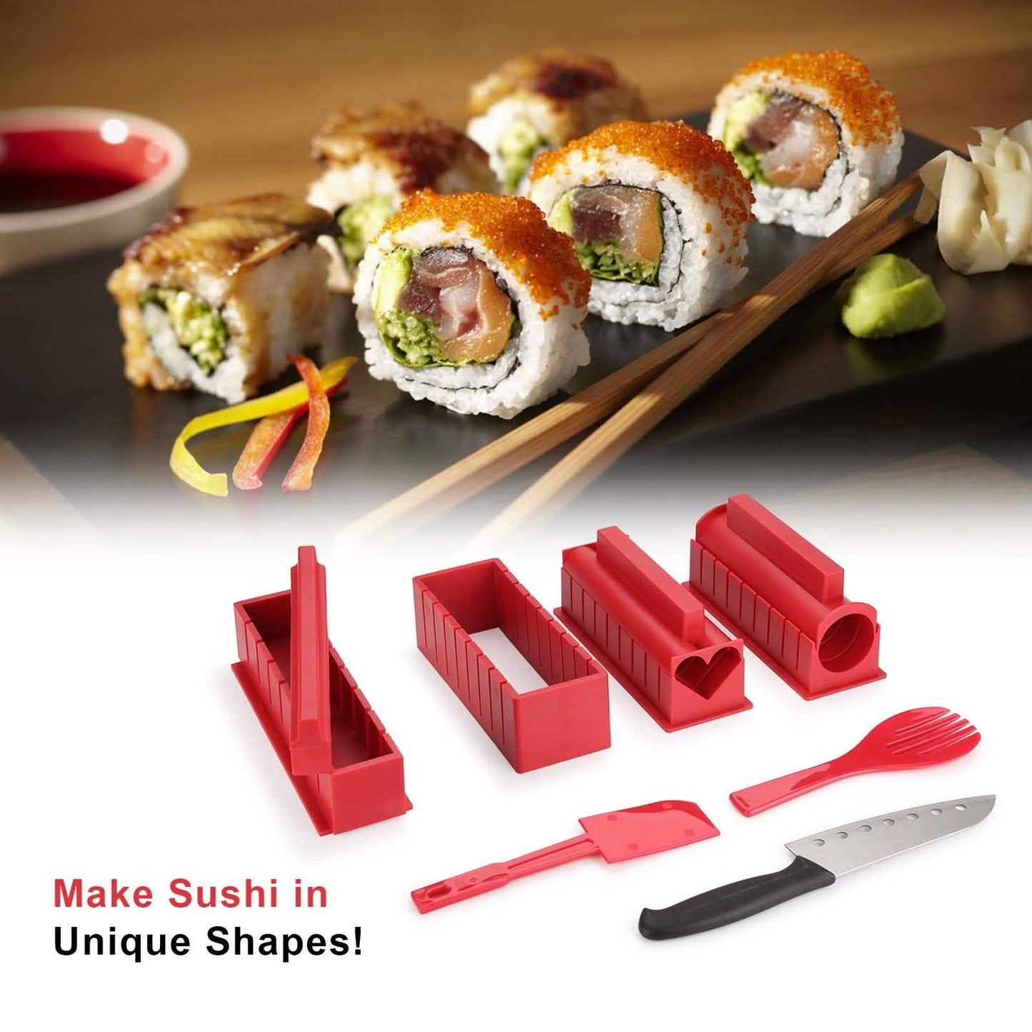 11-teilig: Sushi-Zubereitungsset Sushi-Rollen mit Premium-Sushimesser