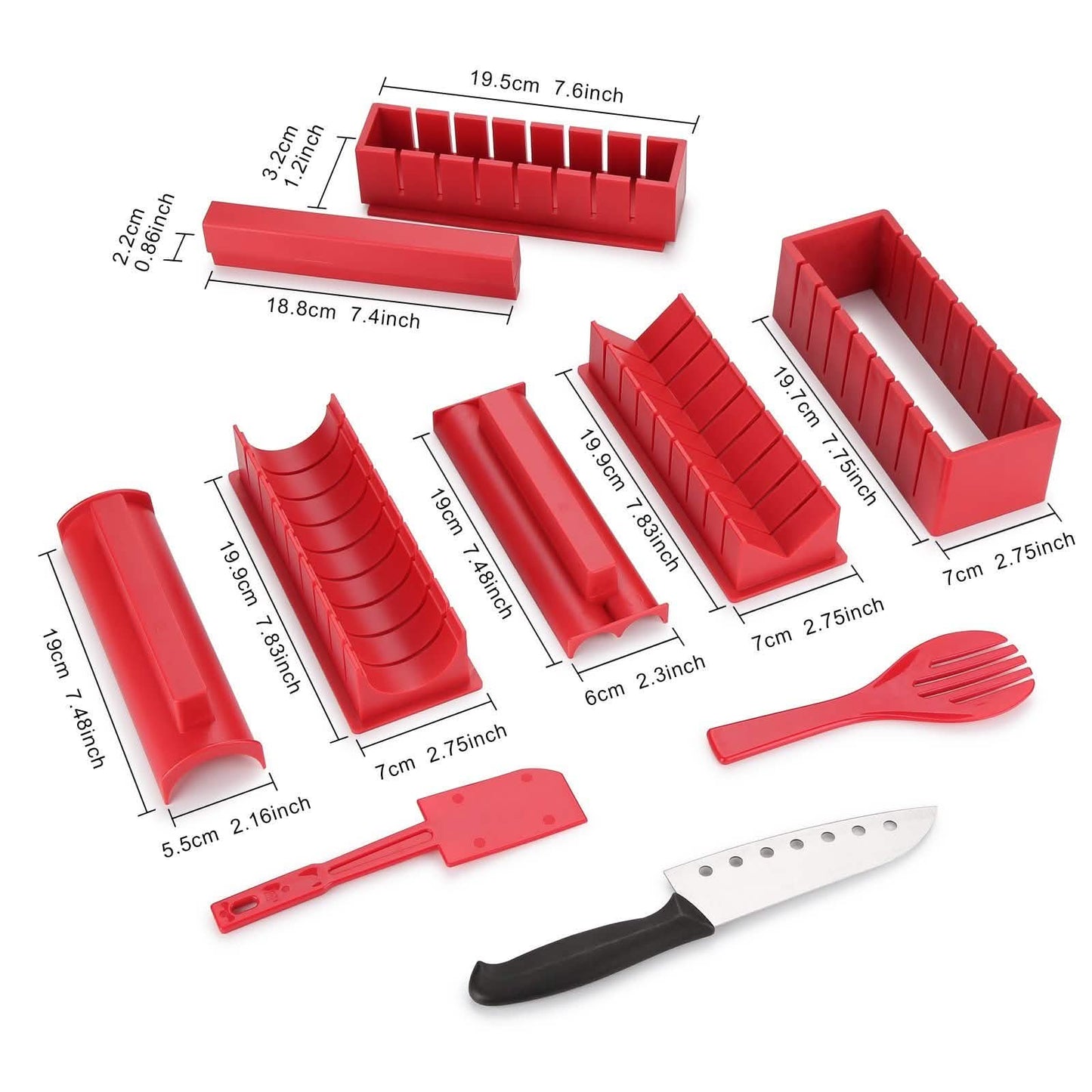 11-teilig: Sushi-Zubereitungsset Sushi-Rollen mit Premium-Sushimesser