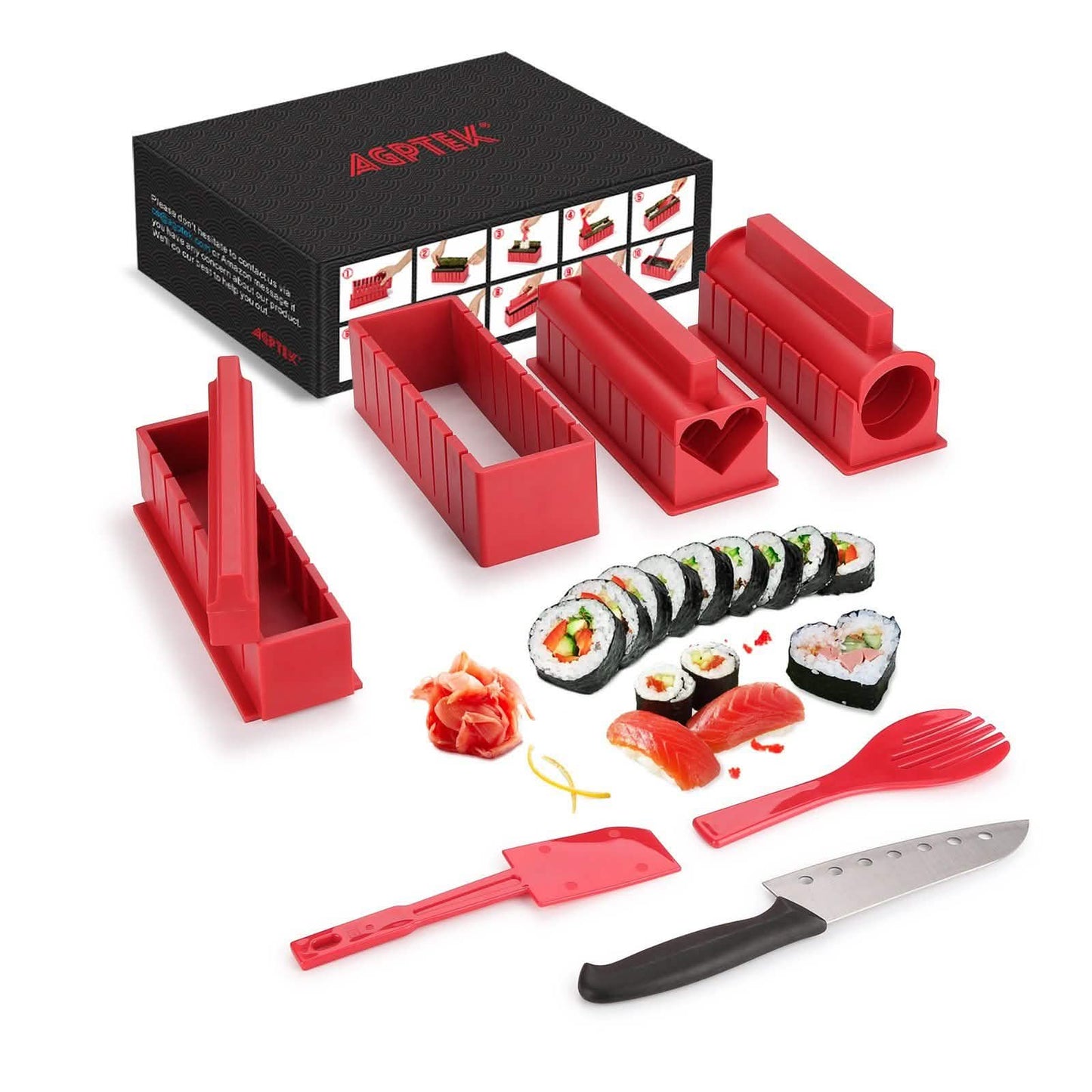 11-teilig: Sushi-Zubereitungsset Sushi-Rollen mit Premium-Sushimesser
