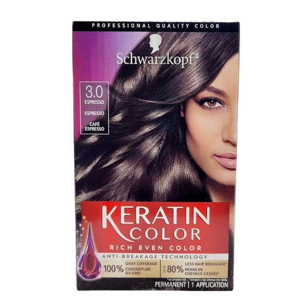 Keratinreiche, gleichmäßige Haarfarbe