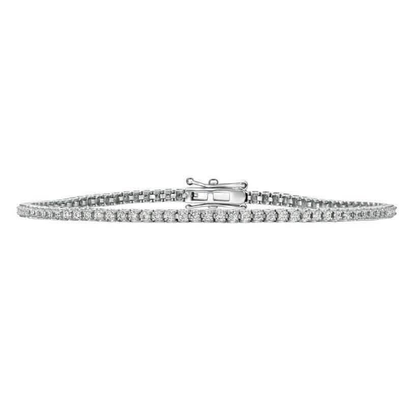 1,15 Karat Naturdiamant-Tennisarmband G SI 14K Weißgold 8 Zoll