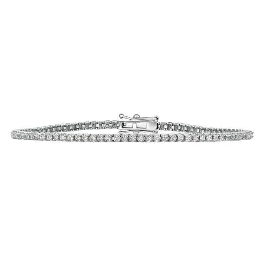 1,15 Karat Naturdiamant-Tennisarmband G SI 14K Weißgold 8 Zoll