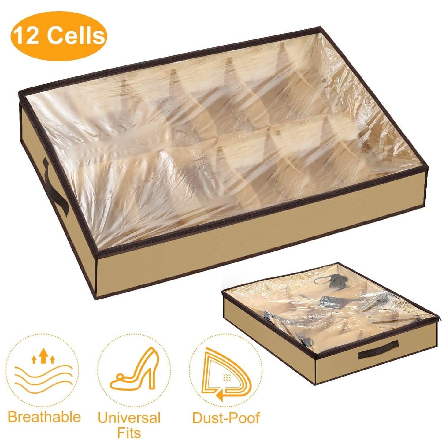 12-Fächer-Schuh-Organizer für unter das Bett