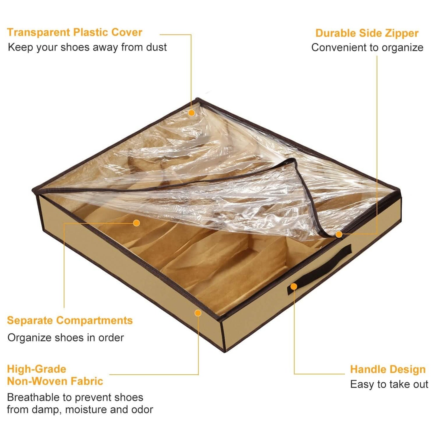 12-Fächer-Schuh-Organizer für unter das Bett