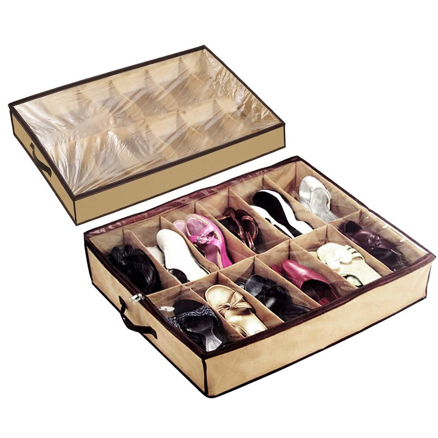 12-Fächer-Schuh-Organizer für unter das Bett