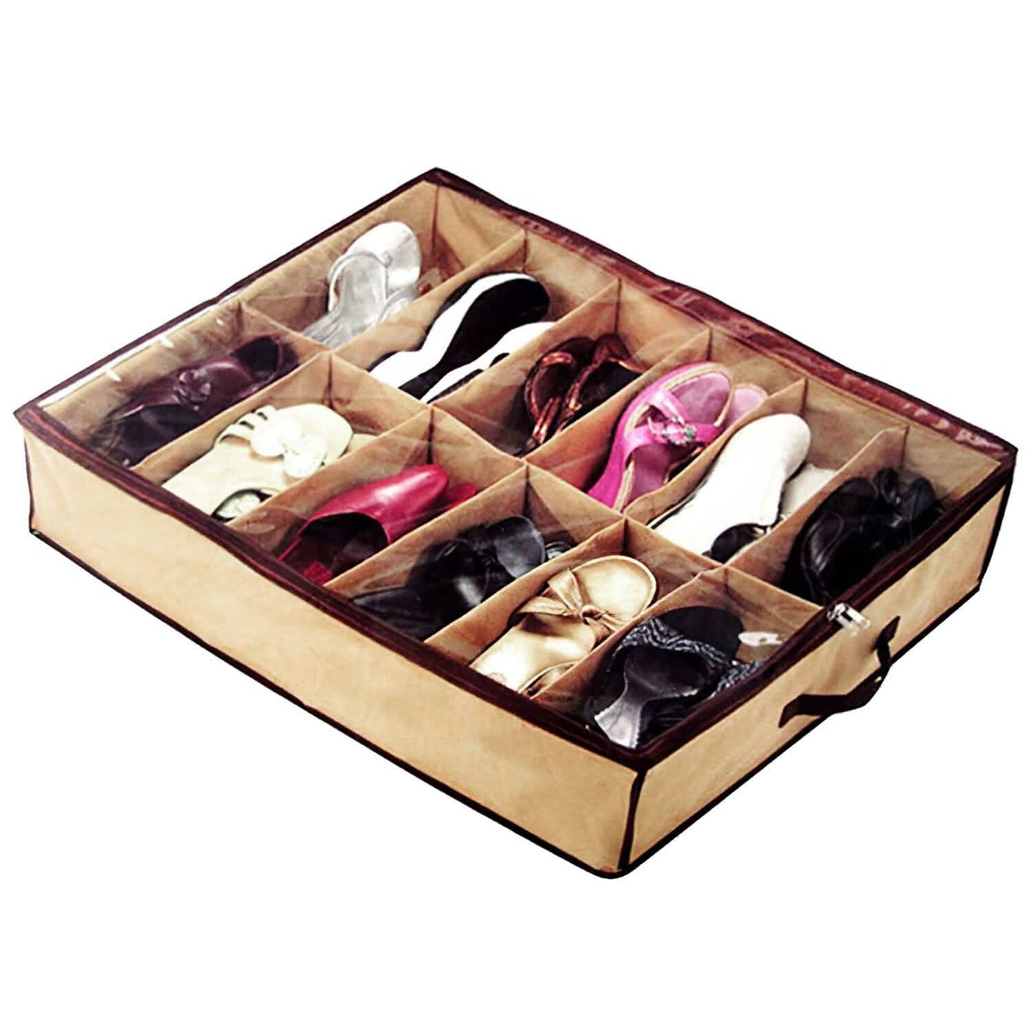 12-Fächer-Schuh-Organizer für unter das Bett