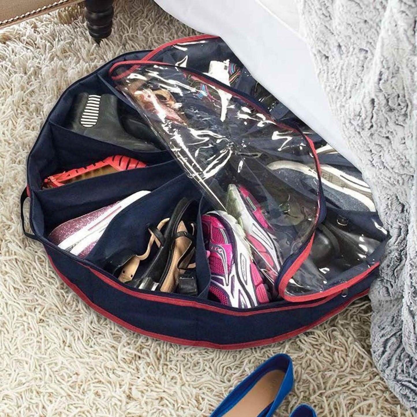 12-Fächer-Rundschuh-Organizer