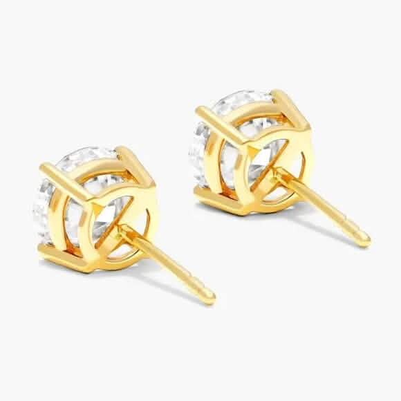 1/2 Karat echter, natürlicher, runder Diamant-Solitär, 14K Gold Ohrstecker