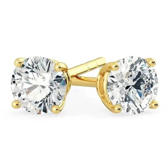 1/2 Karat echter, natürlicher, runder Diamant-Solitär, 14K Gold Ohrstecker