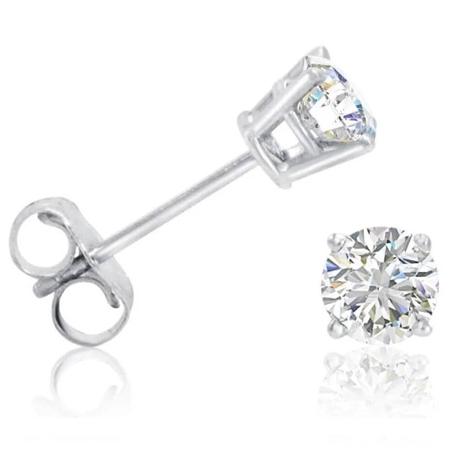 1/2 Karat echter, natürlicher, runder Diamant-Solitär, 14K Gold Ohrstecker