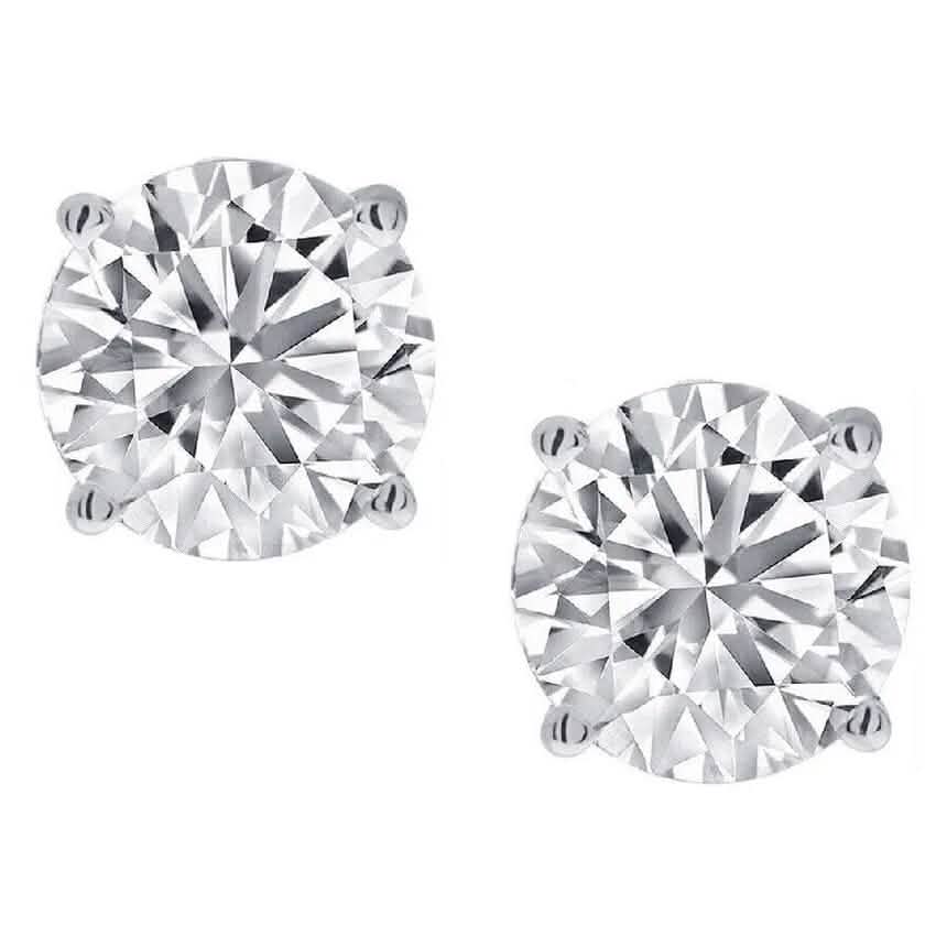 1/2 Karat echter, natürlicher, runder Diamant-Solitär, 14K Gold Ohrstecker