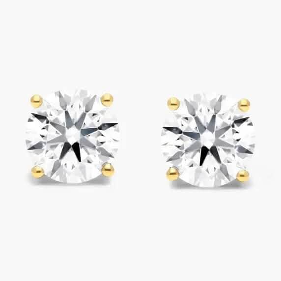 1/2 Karat echter, natürlicher, runder Diamant-Solitär, 14K Gold Ohrstecker