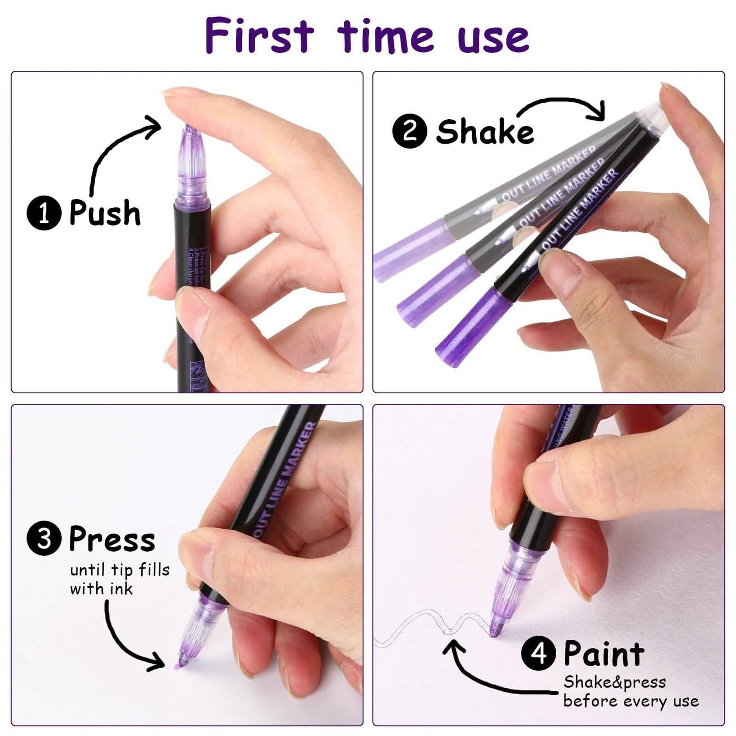 12er-Pack: AGPtEK Doppel-Konturstift