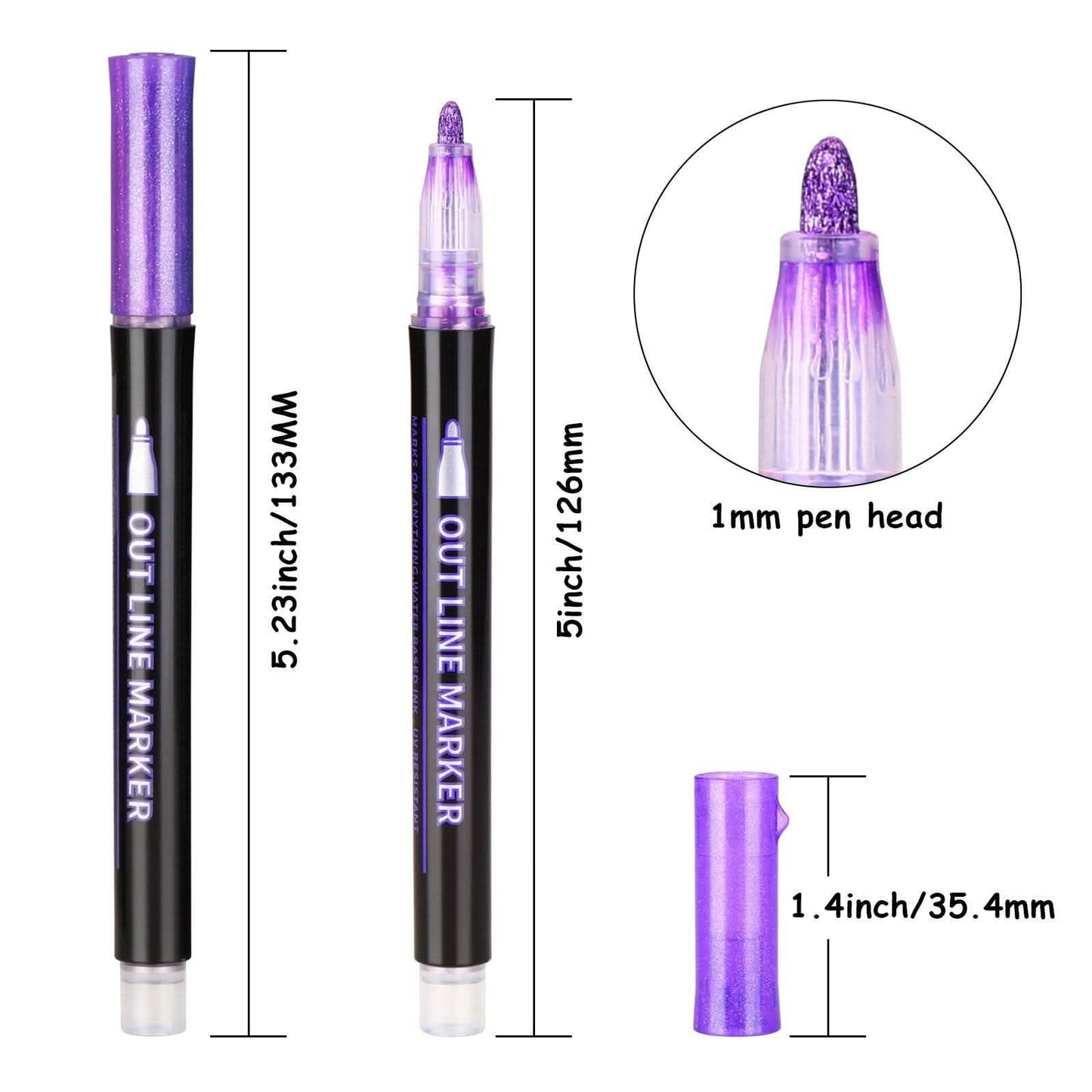 12er-Pack: AGPtEK Doppel-Konturstift