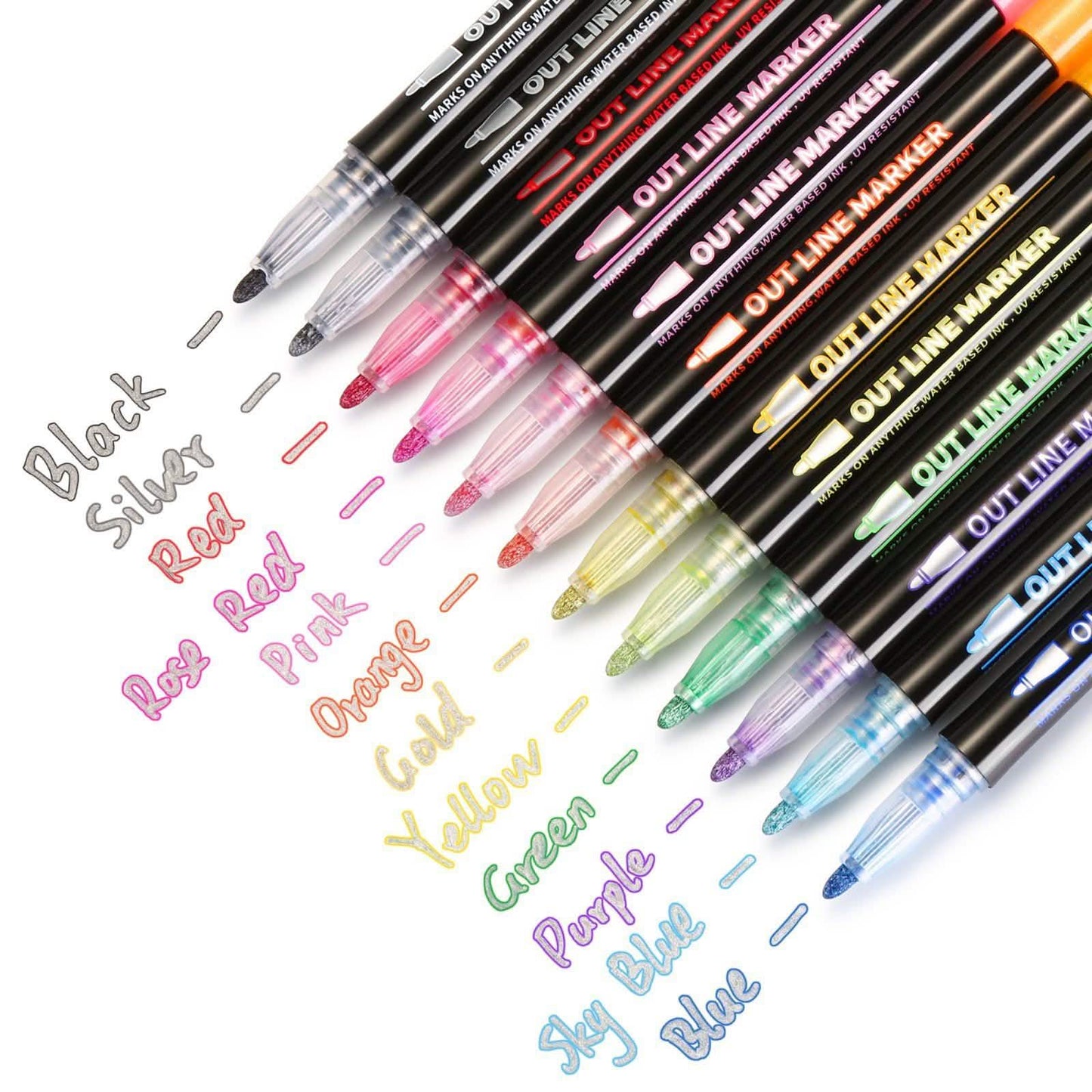 12er-Pack: AGPtEK Doppel-Konturstift
