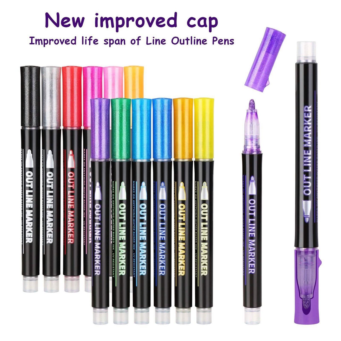 12er-Pack: AGPtEK Doppel-Konturstift