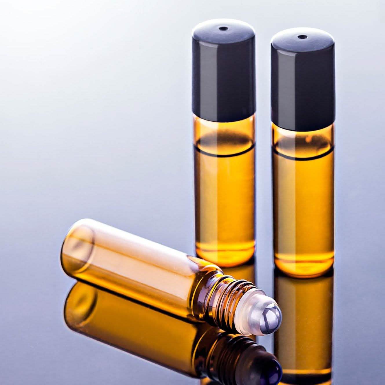 12er-Pack: Braunglasflaschen 10 ml mit Edelstahl-Rollkugeln
