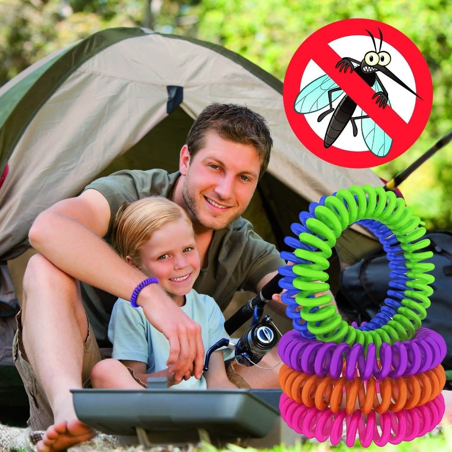 12er-Pack: DEET-freie Mücken- und Insektenschutzarmbänder