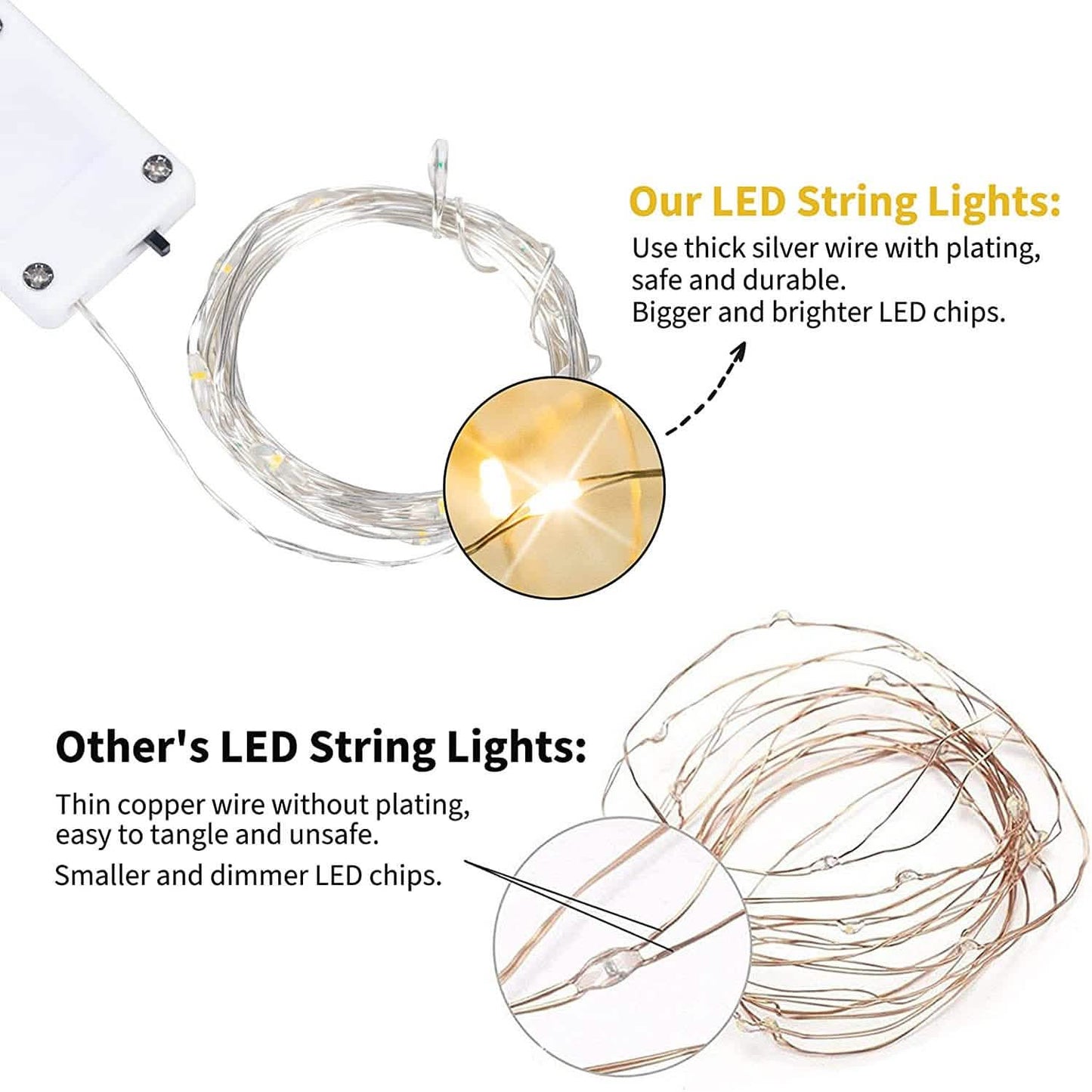 12er-Pack: LED-Lichterkette batteriebetrieben