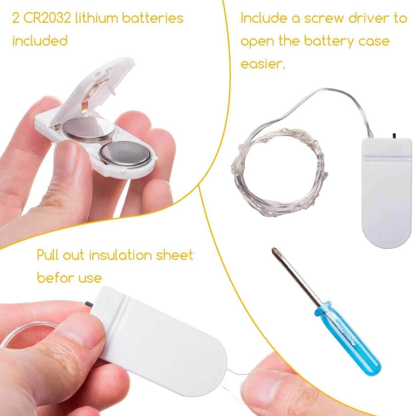 12er-Pack: LED-Lichterkette batteriebetrieben