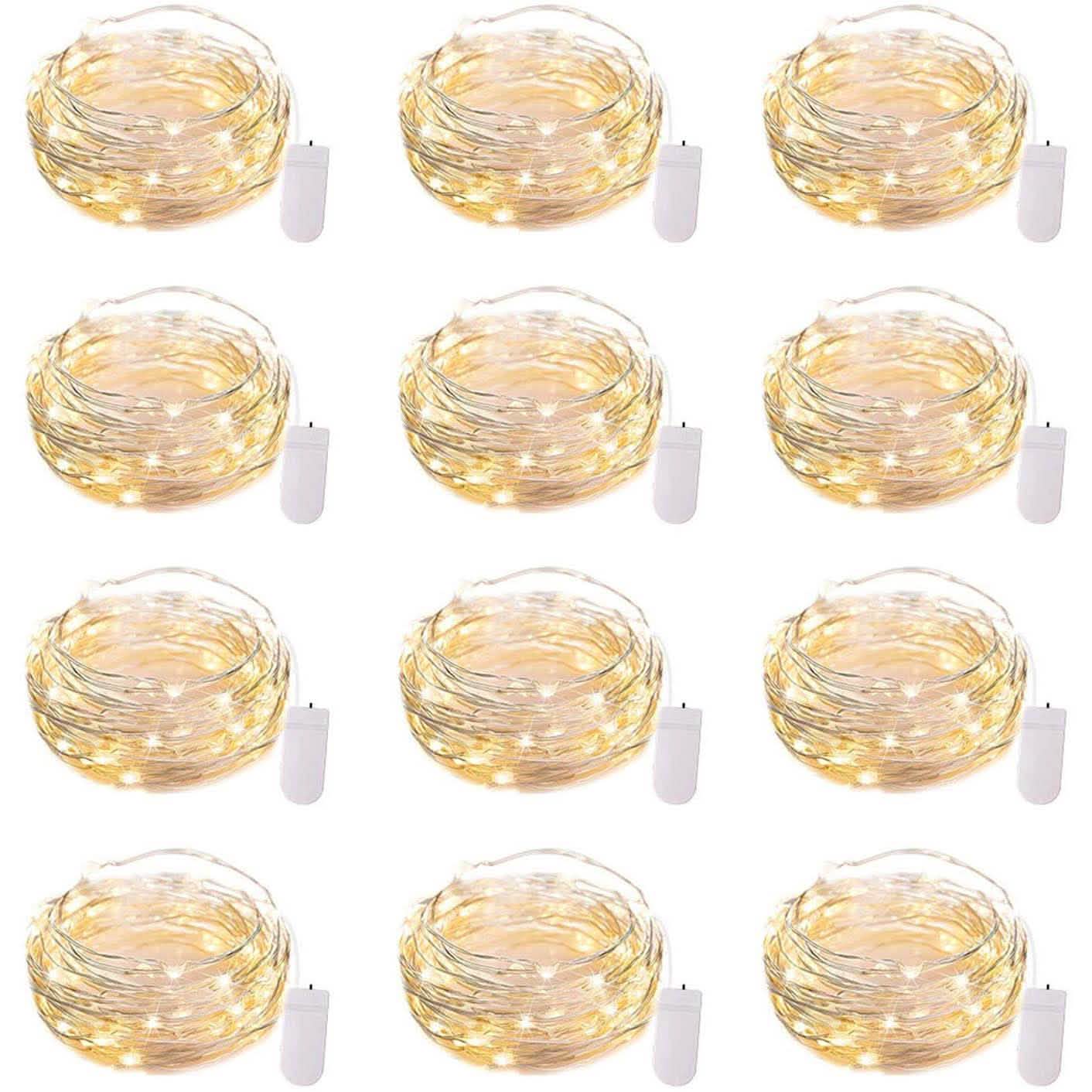 12er-Pack: LED-Lichterkette batteriebetrieben