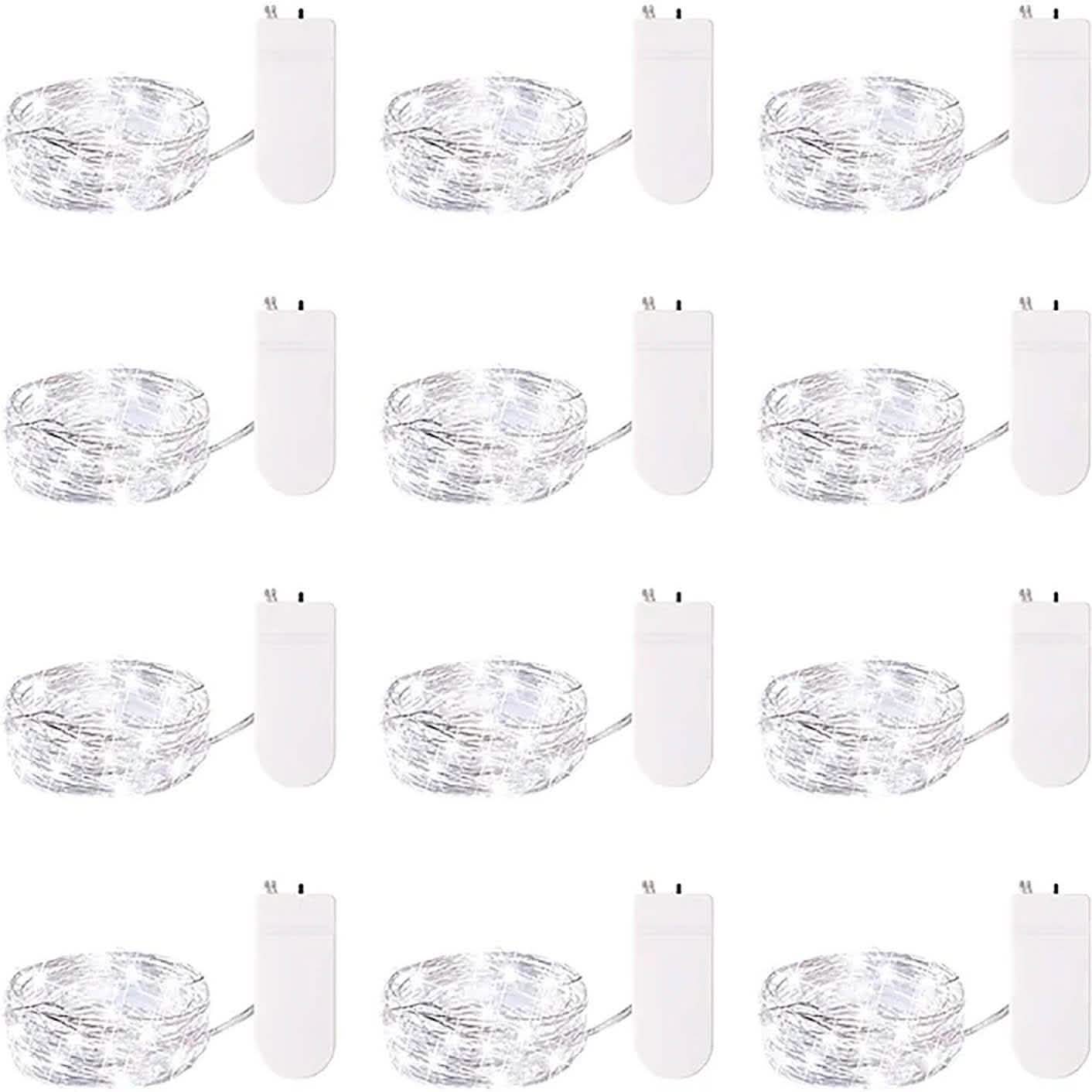 12er-Pack: LED-Lichterkette batteriebetrieben