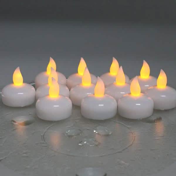 12er-Pack: LED schwimmendes, wasserdichtes, flammenloses Teelicht