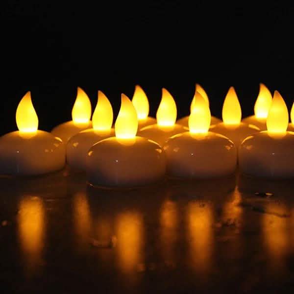 12er-Pack: LED schwimmendes, wasserdichtes, flammenloses Teelicht