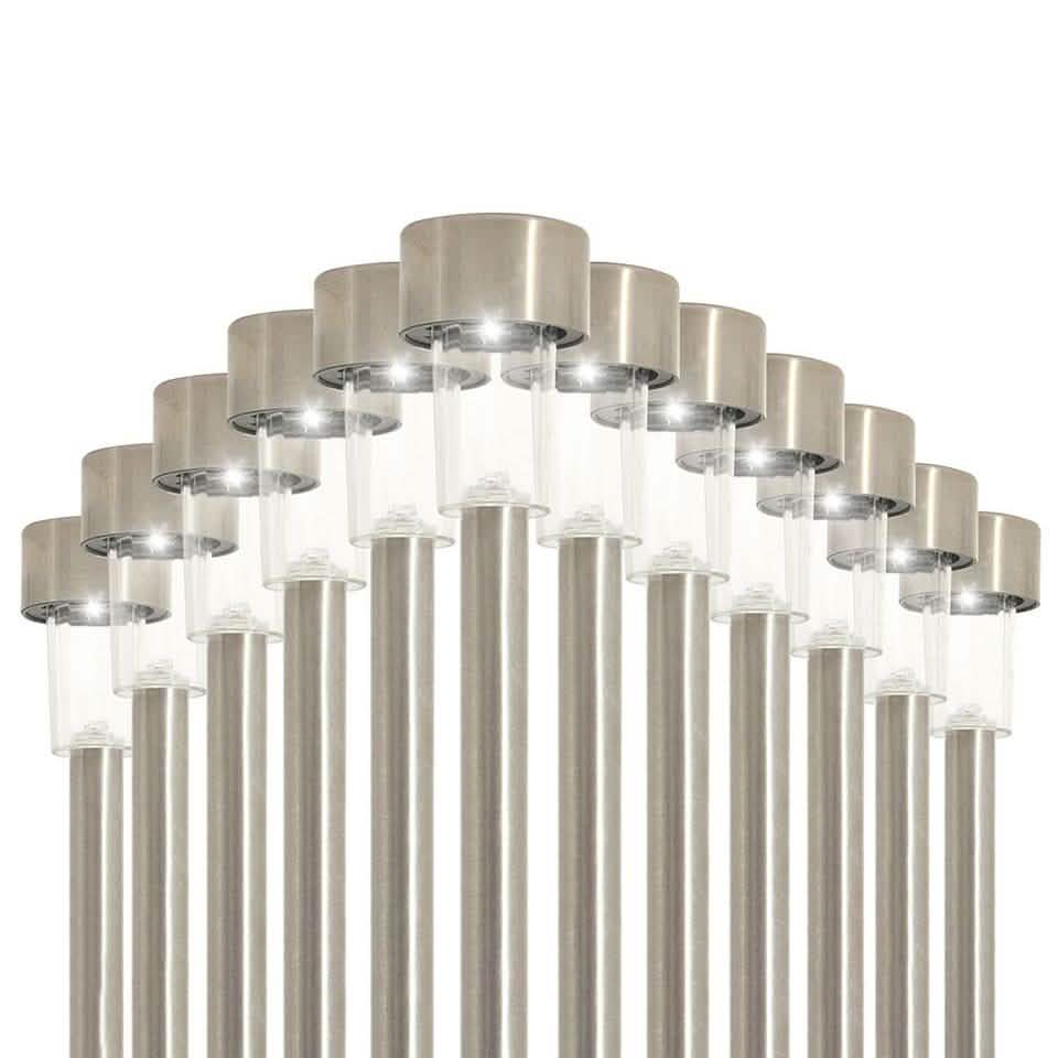 12er-Pack: Solar-LED-Gartenwegleuchten mit Erdspieß
