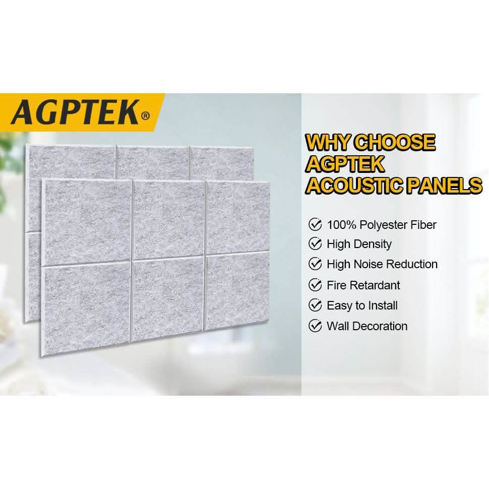 12er-Pack: AGPtEK Schallabsorptionsplatten zur Geräuschunterdrückung