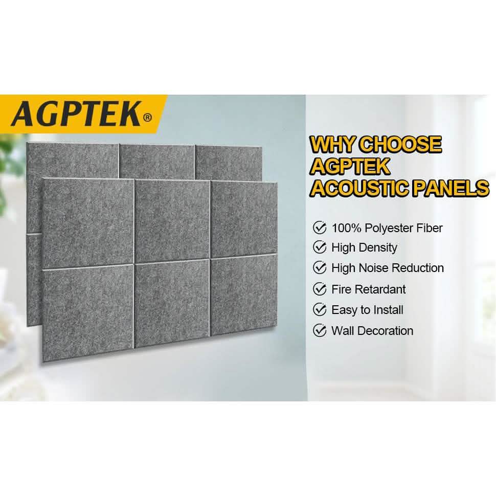 12er-Pack: AGPtEK Schallabsorptionsplatten zur Geräuschunterdrückung