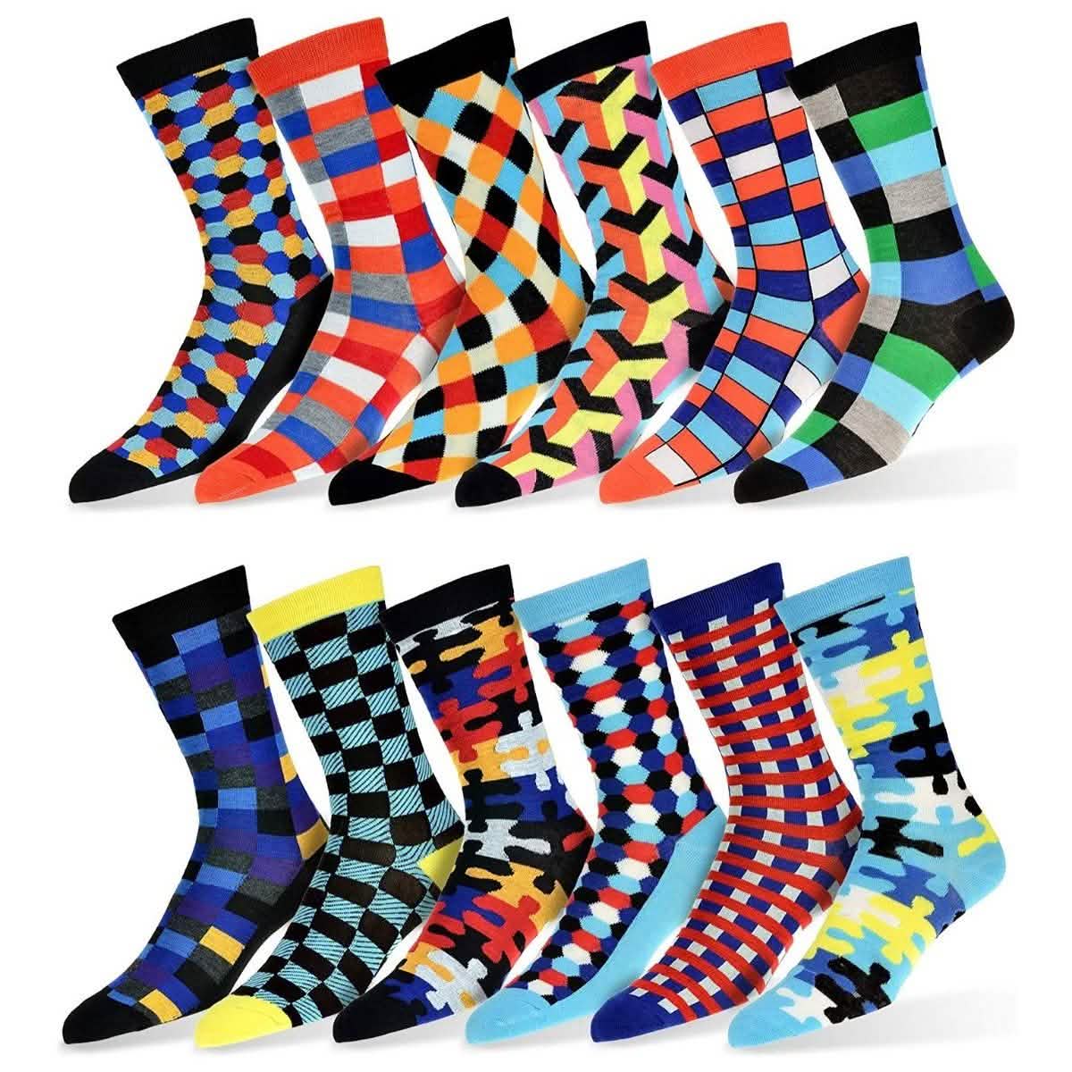 12 Paar: Robert Shweitzer Bunte Herren-Kleidersocken