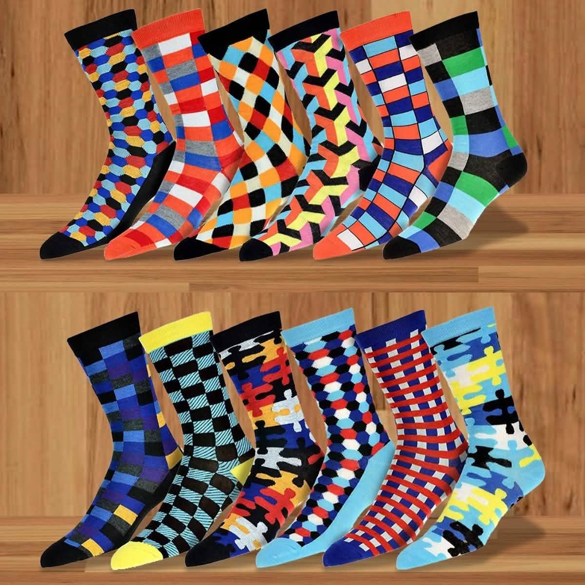 12 Paar: Robert Shweitzer Bunte Herren-Kleidersocken