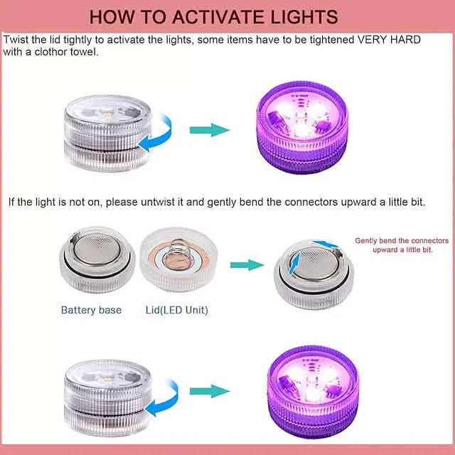 12-teiliges Set: LED-RGB-Tauchlicht mit Fernbedienung, Dekorationslicht
