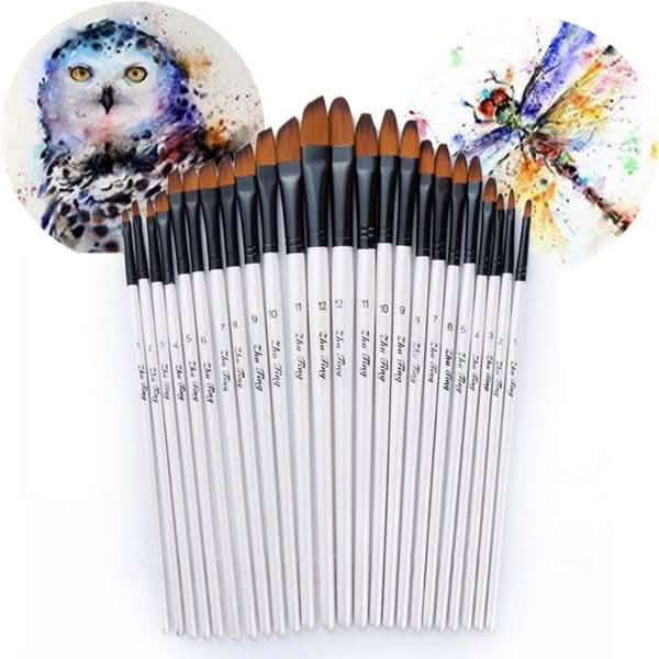 12-teiliges Set: Künstler-Aquarellpinsel