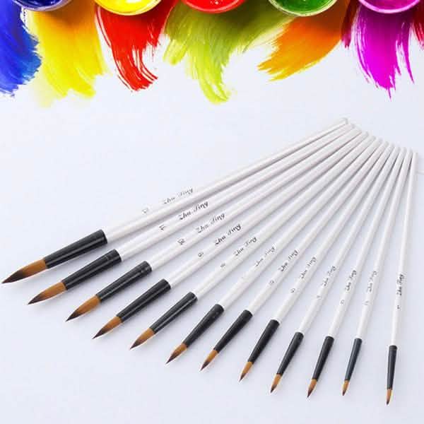 12-teiliges Set: Künstler-Aquarellpinsel