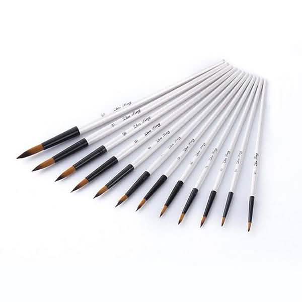 12-teiliges Set: Künstler-Aquarellpinsel