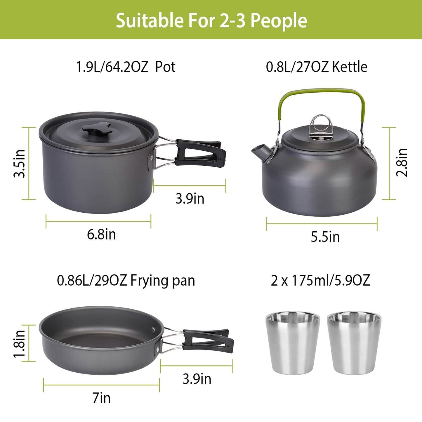 12-teilig: Camping-Kochgeschirr-Set