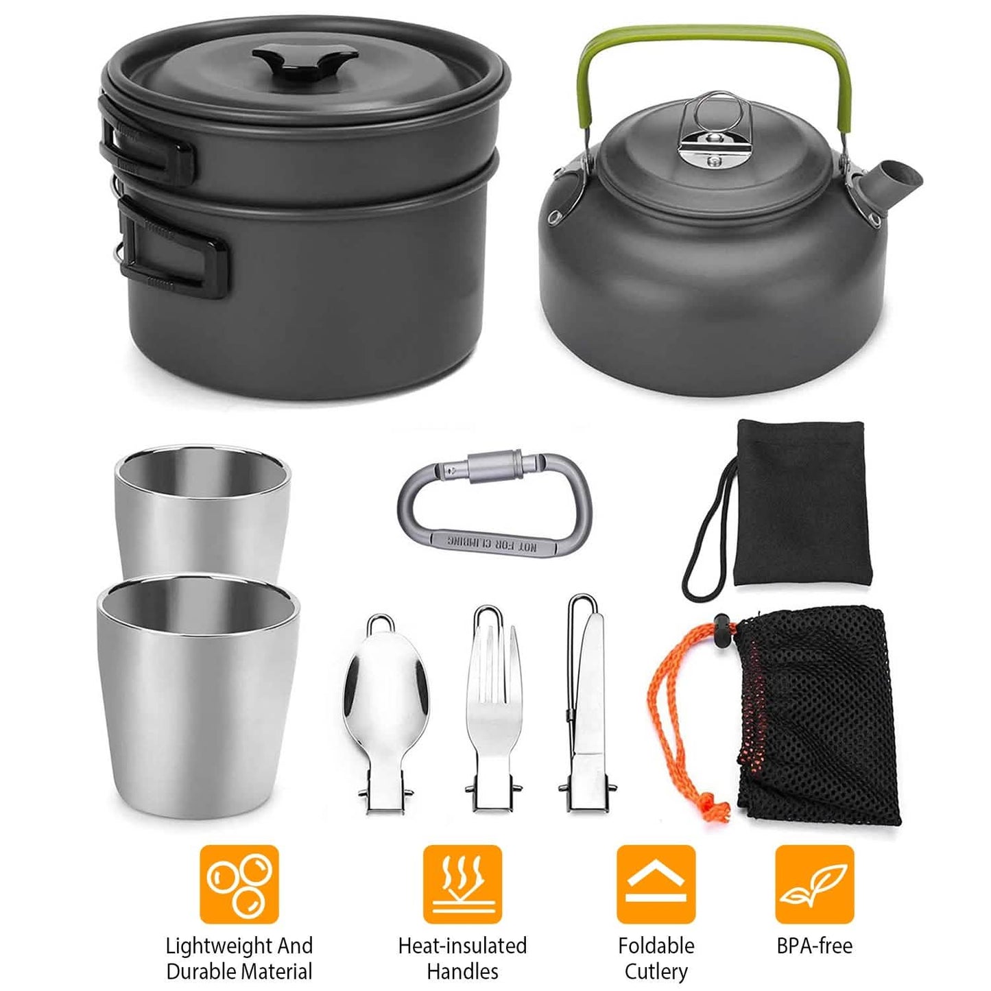 12-teilig: Camping-Kochgeschirr-Set